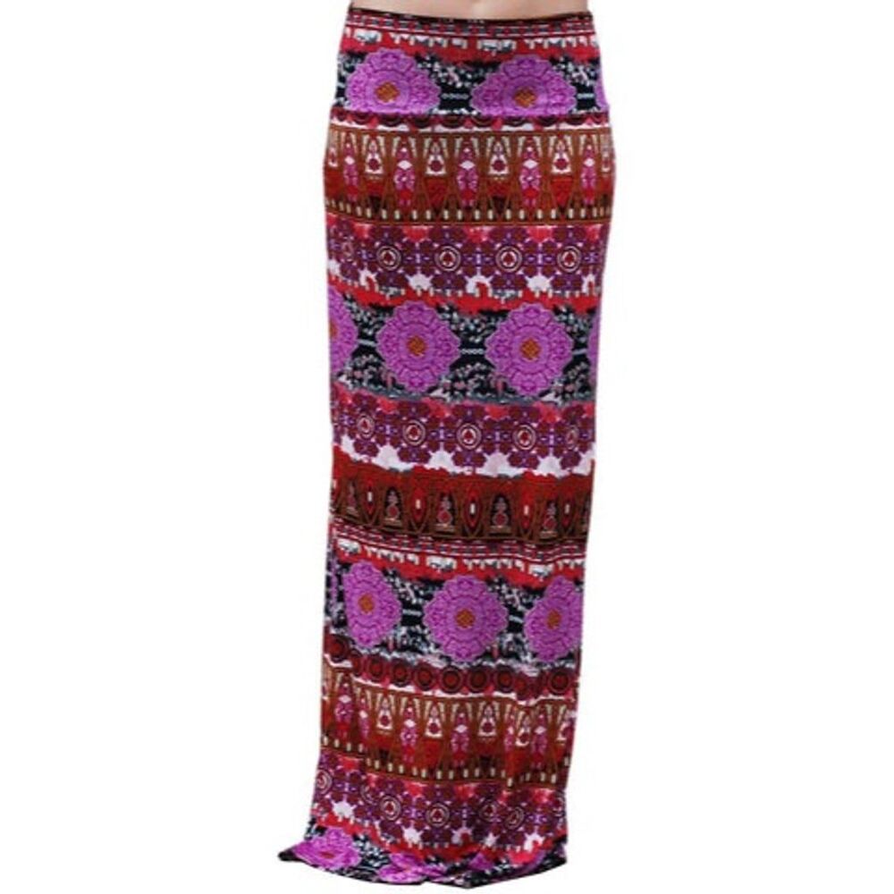 Y2K Pretty Young Thing Women's XL Floral Maxi Skirt Multicolor Elastic Waist